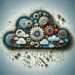 "Hybrid cloud tools for enterprises overview – a comprehensive guide featuring various cloud service icons and interconnected networks, illustrating seamless data management and integration."