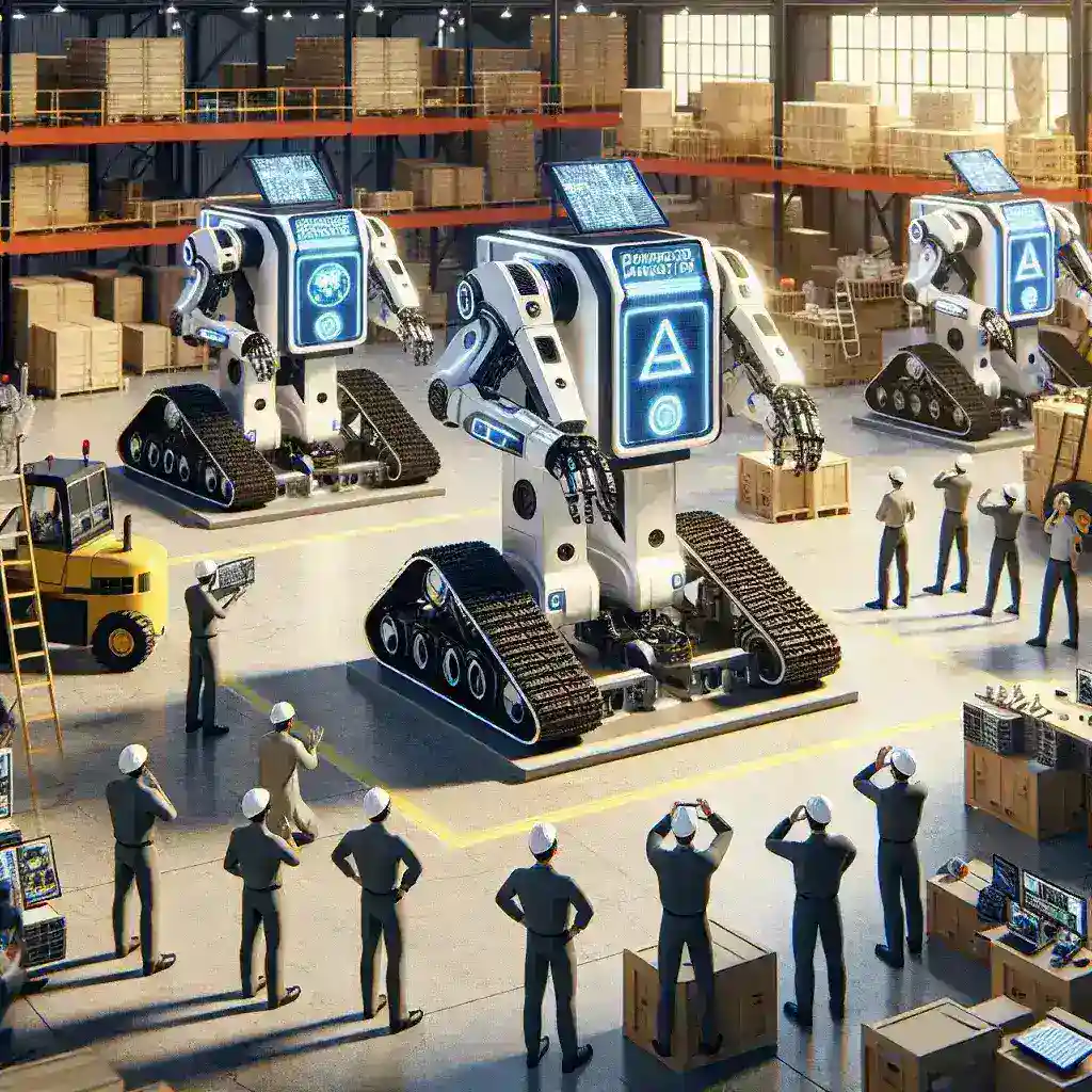"AI-powered disaster response unit developed by Boston robotics firms, showcasing advanced technology for emergency situations during a demonstration event."