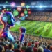"Prime Video logo with a sports-themed background, illustrating the rumored addition of AI commentary for live sports broadcasts."
