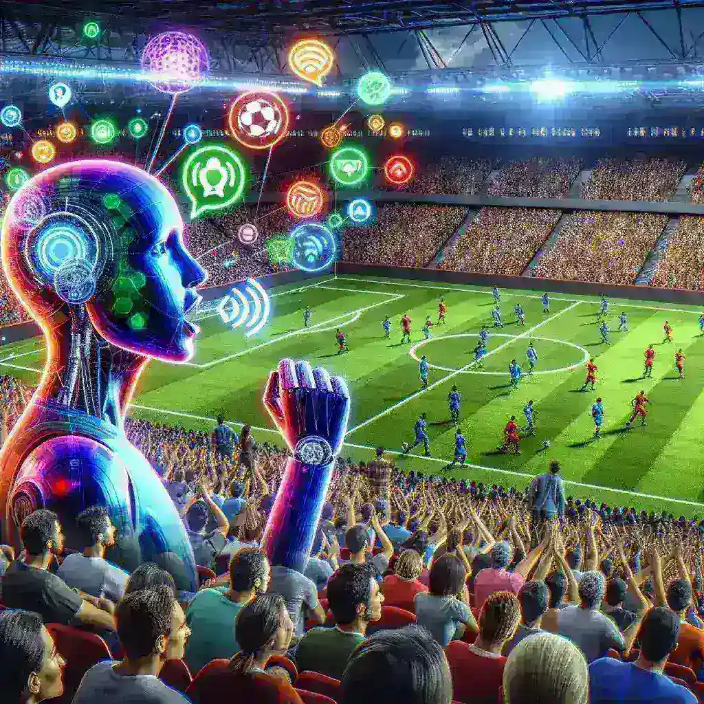 "Prime Video logo with a sports-themed background, illustrating the rumored addition of AI commentary for live sports broadcasts."